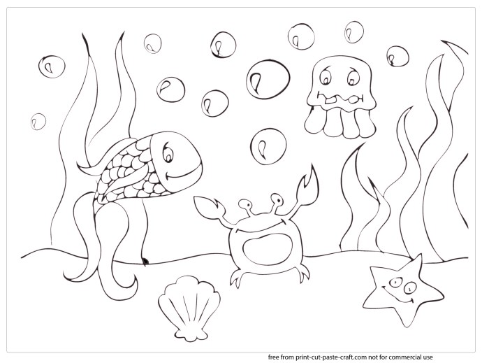 Easy sea animal coloring pages