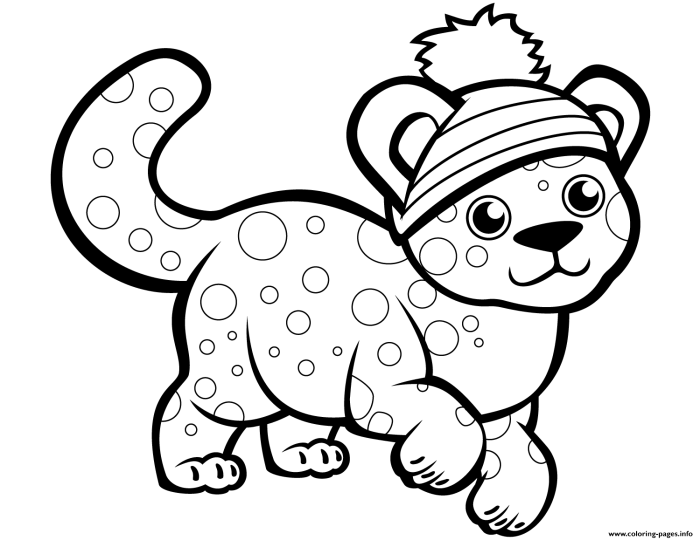 Cute winter animal coloring