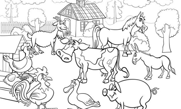 Farm Coloring Pages with Animals Names Free