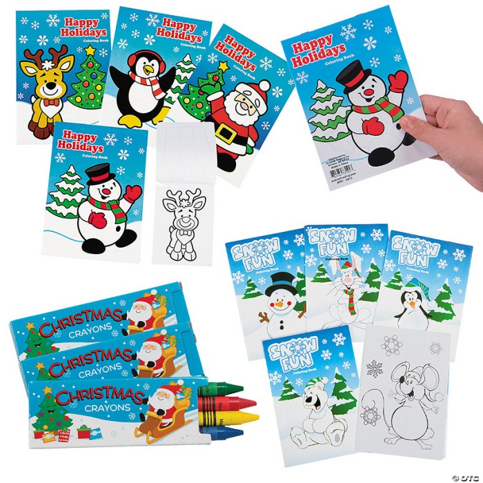 Christmas coloring books with crayons