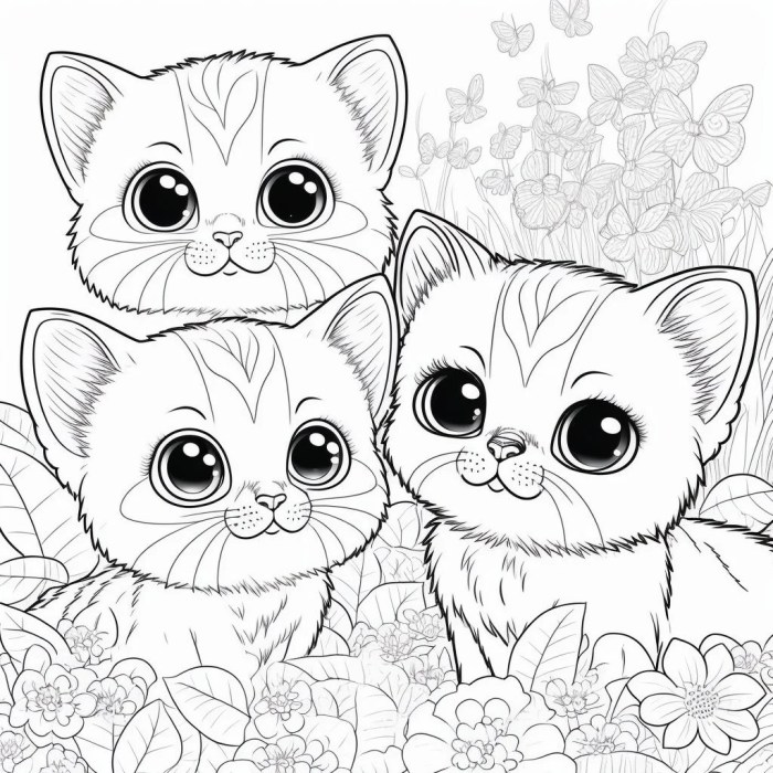 Cats and kittens coloring book