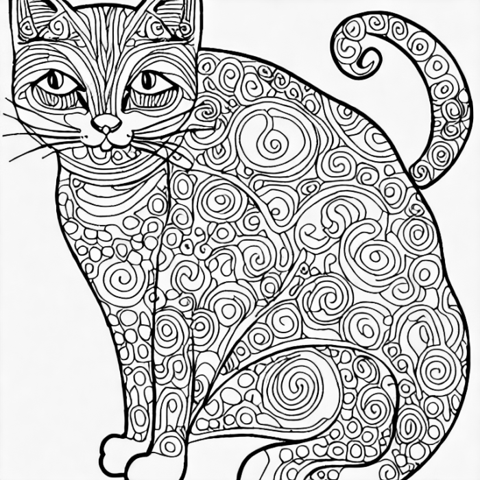 Easy animal coloring pages cat