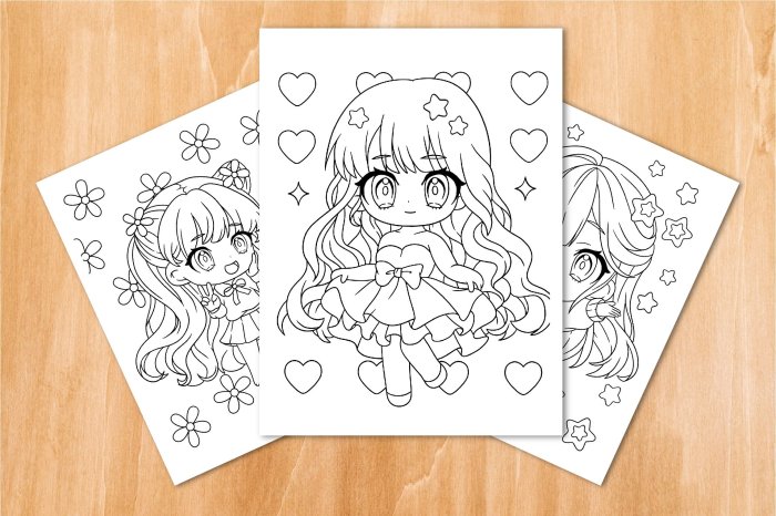 Coloring pages of chibi anime