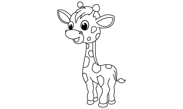 Giraffe cute animals coloring pages