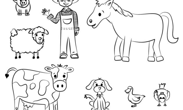 Farm animals coloring page pdf