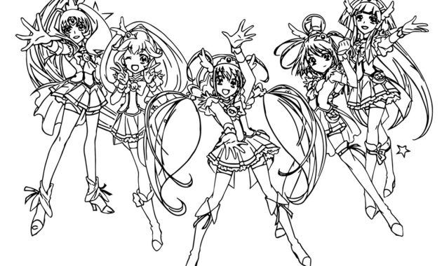 Glitter force anime coloring pictures