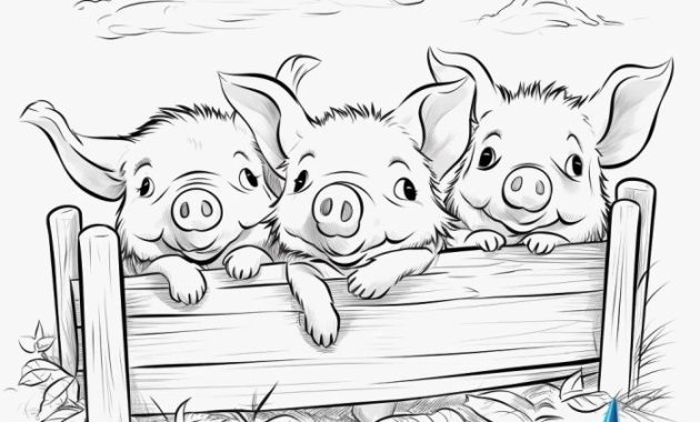 Cartoon Animals Coloring Pages Pig