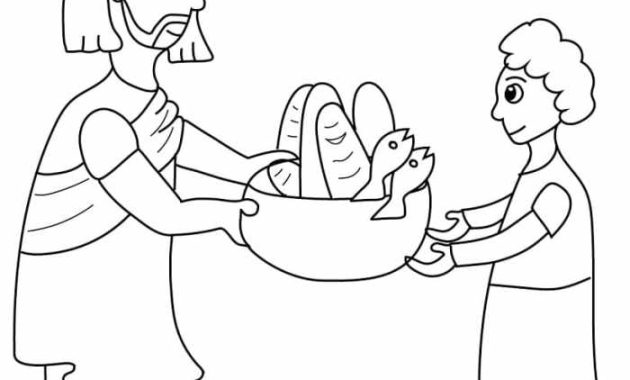 Feeding Animals Coloring Page