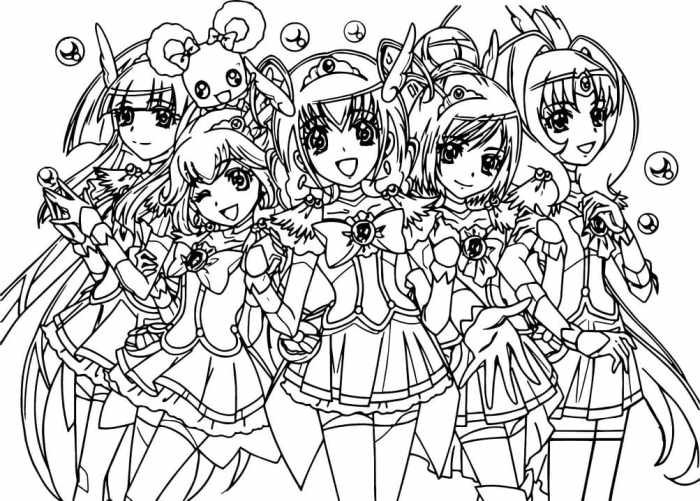 Glitter force anime coloring pictures