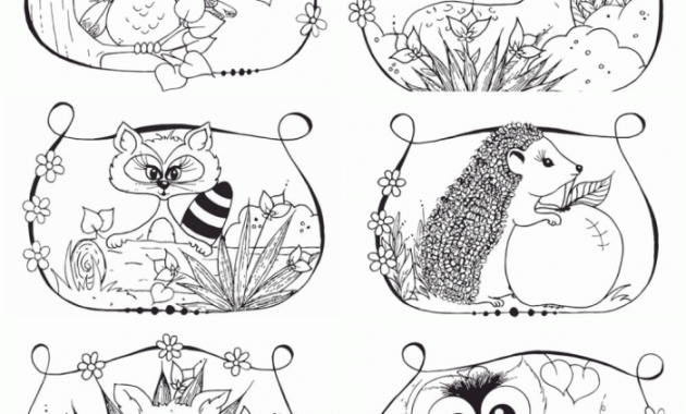 Christmas woodland animals coloring pages