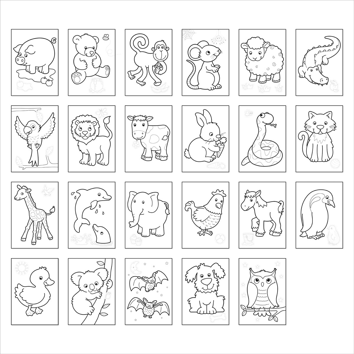 Creative animals coloring book