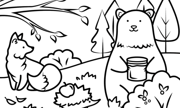 Fall animals coloring pages for kids