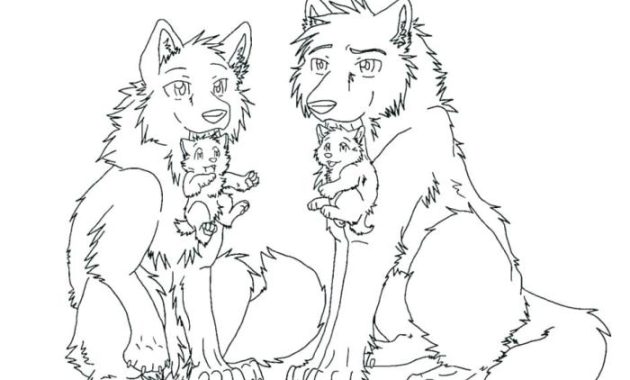 Firewolf anime wolf coloring pages baby