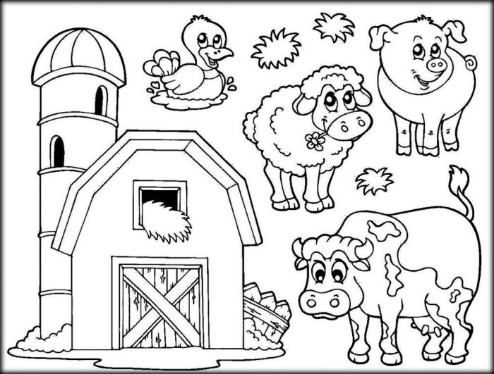 Farm animals coloring pages for toddlers