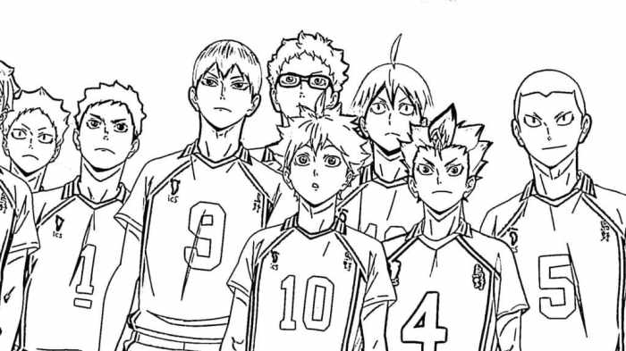 Anime coloring pages haikyuu