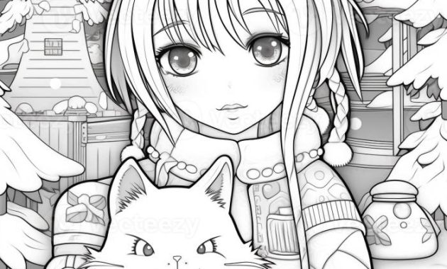 Cutest Coloring Pages Kids Anime Christmas