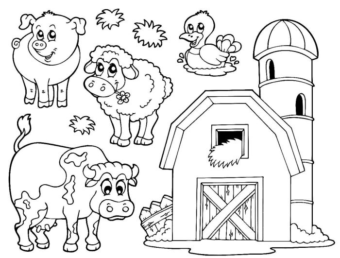 Feeding animals coloring page