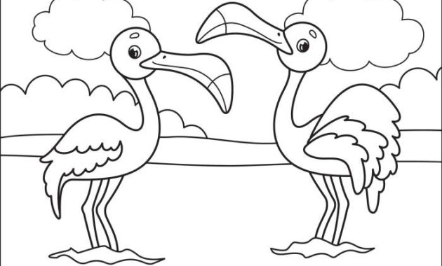 Cute Animal Coloring Pages Flamingo Fun