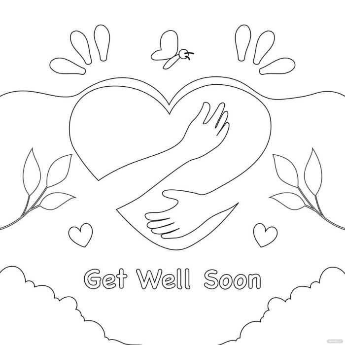 Get well soon coloring animal