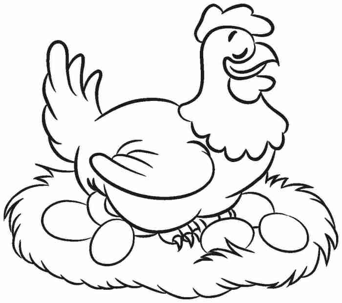 Farm animal coloring pages hen