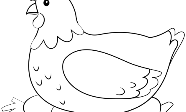 Farm animal coloring pages hen