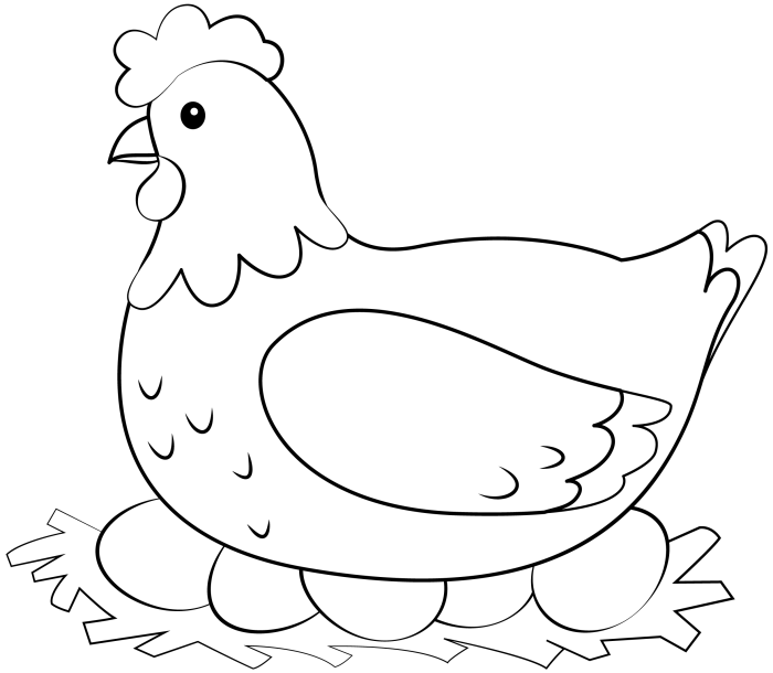 Farm animal coloring pages hen