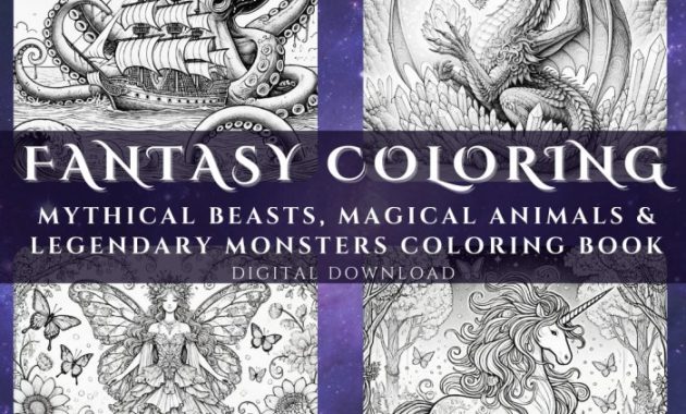 Gothic animals coloring book