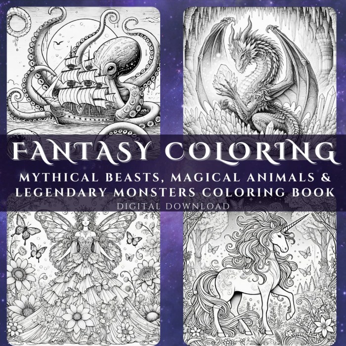 Gothic animals coloring book