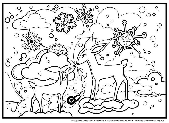 Cute winter animal coloring