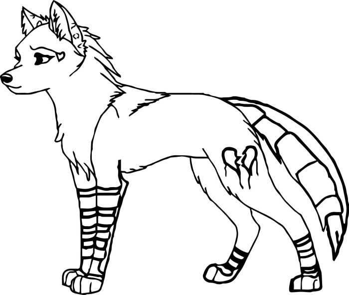 Coloring pages of anime wolf girls