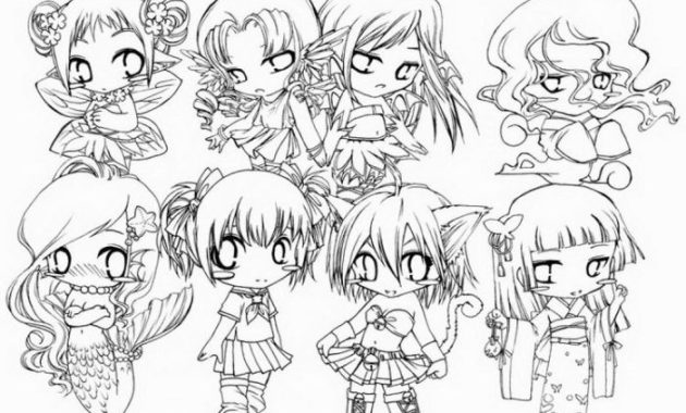 Chibi anime princess coloring pages