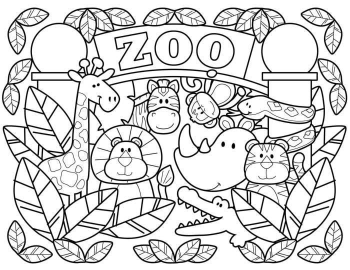 Zoo animal alphabet coloring pages