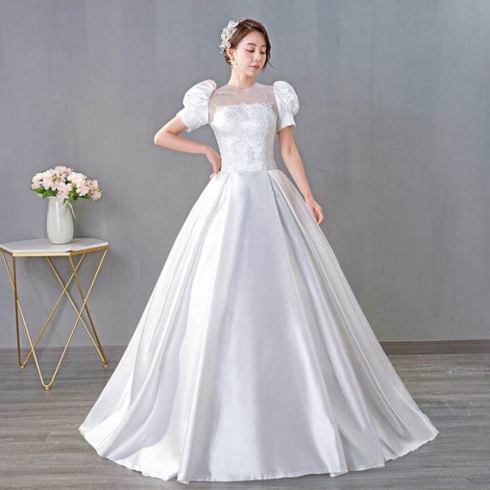 Wedding dress white satin