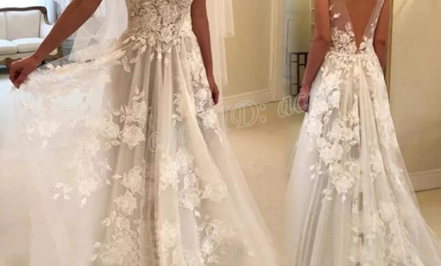 Wedding dress with applique