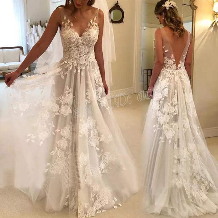 Wedding dress with applique