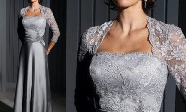 Silver wedding dresses for mother of the bride