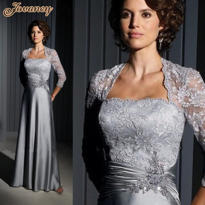 Silver wedding dresses for mother of the bride