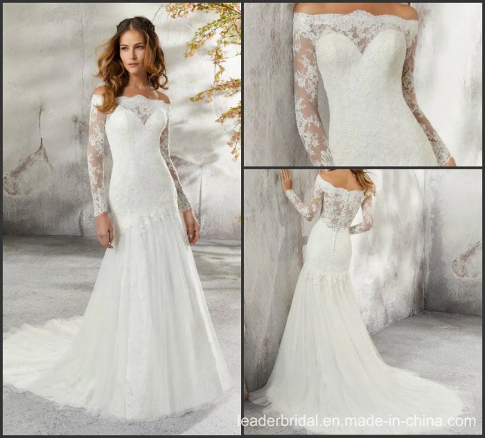 Simple elegant long sleeve wedding dresses