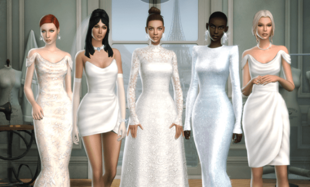 Sims 4 Custom Content Wedding Dresses