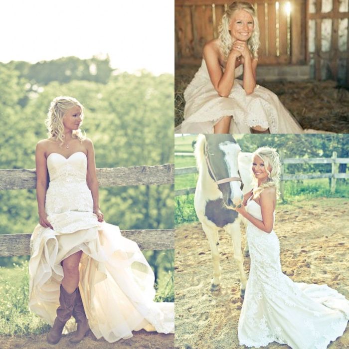 Cowgirl wedding dress with boots