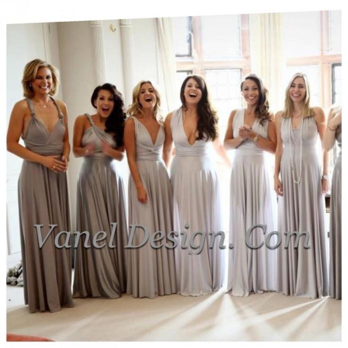 Silver grey wedding guest dress