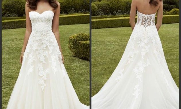 Strapless sweetheart neckline wedding dress