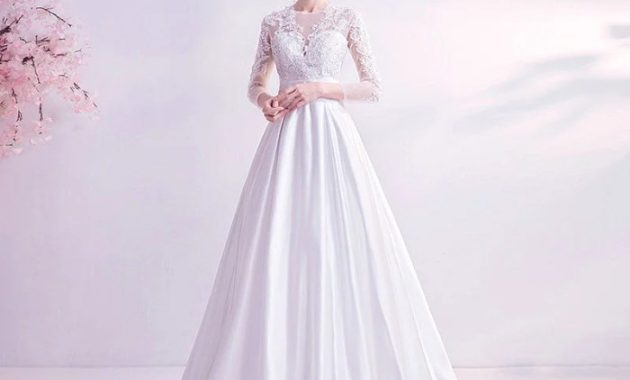 Wedding dress white satin