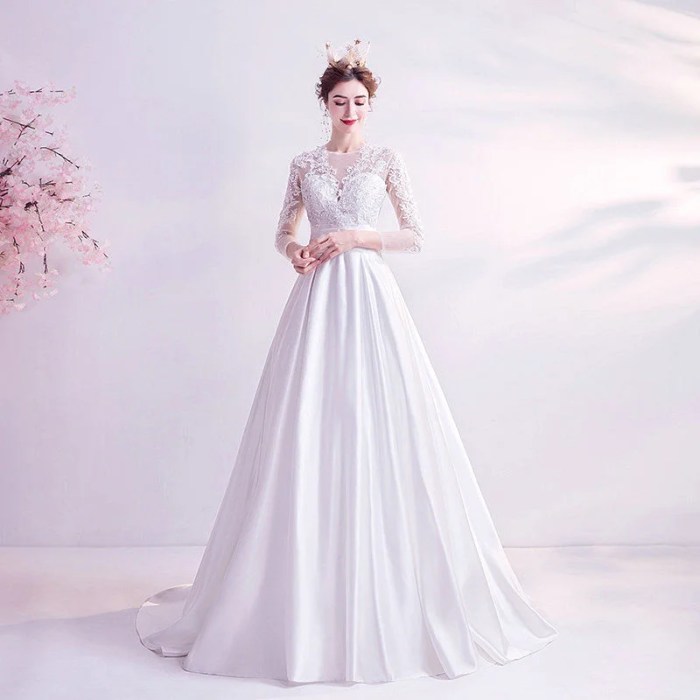 Wedding dress white satin